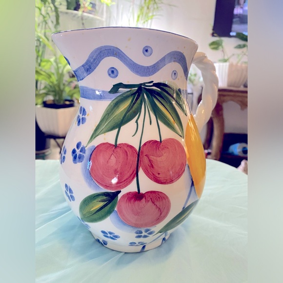 CERAMIC PITCHER HAND PAINTED - Picture 2 of 8